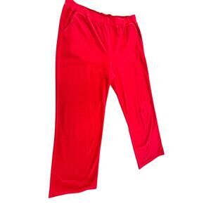 "ST. JOHN SPORT" Womens Red Straight Leg Pants SZ L Old Money Quiet Luxury Class